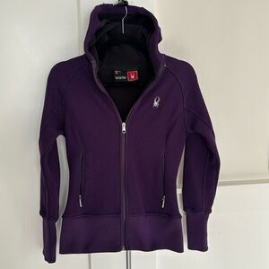 Spyder Women’s Purple Jacket Zip Up Hooded Warm Fleece Lined Performance Size XS